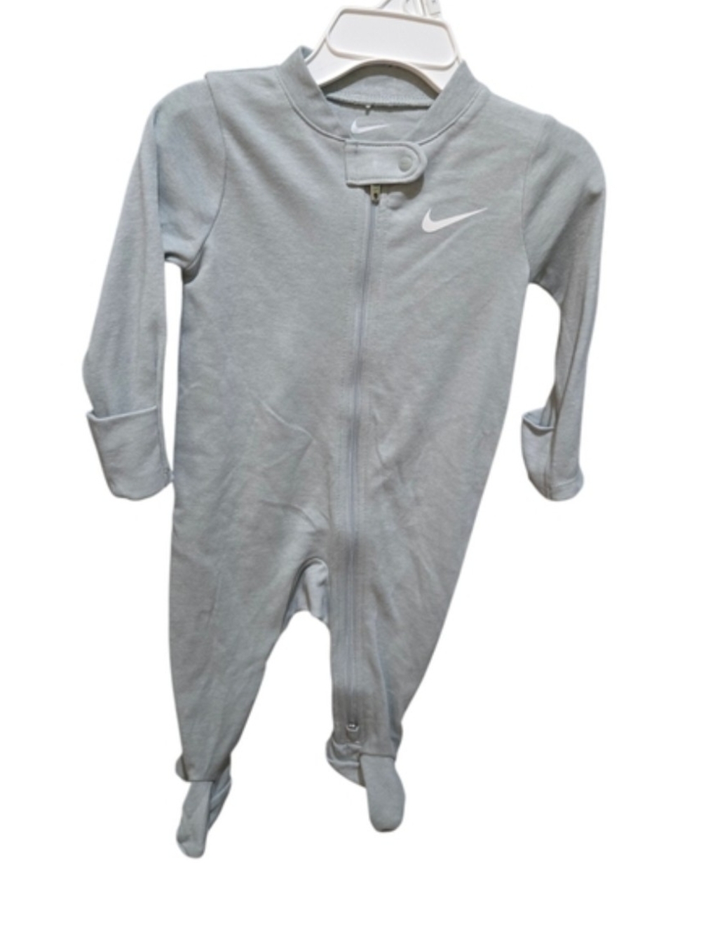 Nike Light Gray Baby Footed One-Piece Zip Sleeper -- NWT